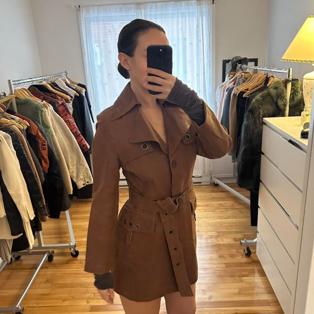 Women’s Brown Belted Trench Coat Jacket